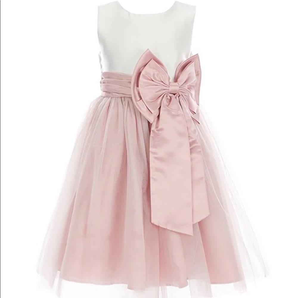 Rare Editions, Sunday best, pink and ivory flowergirl dress.